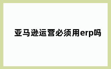 亚马逊运营必须用erp吗