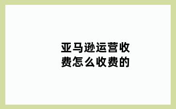 亚马逊运营收费怎么收费的