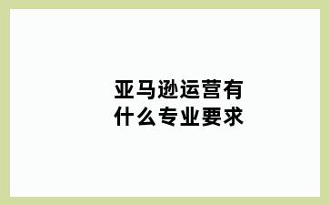 亚马逊运营有什么专业要求