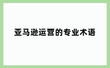 亚马逊运营的专业术语