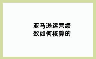 亚马逊运营绩效如何核算的