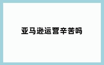亚马逊运营辛苦吗