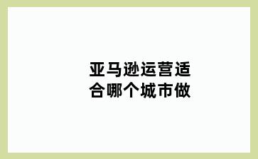 亚马逊运营适合哪个城市做