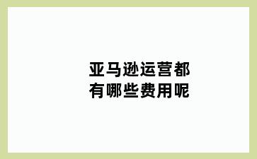 亚马逊运营都有哪些费用呢