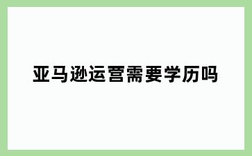 亚马逊运营需要学历吗