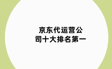 京东代运营公司十大排名第一