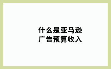 什么是亚马逊广告预算收入