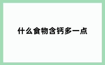 什么食物含钙多一点