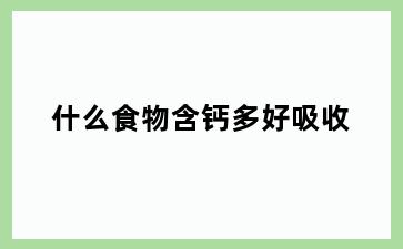 什么食物含钙多好吸收