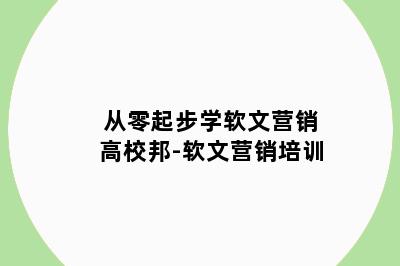 从零起步学软文营销高校邦-软文营销培训