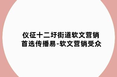 仪征十二圩街道软文营销首选传播易-软文营销受众