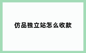 仿品独立站怎么收款