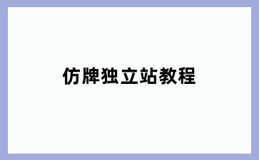 仿牌独立站教程
