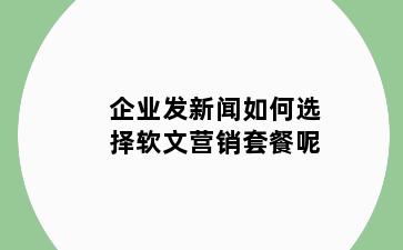 企业发新闻如何选择软文营销套餐呢