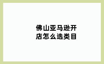 佛山亚马逊开店怎么选类目