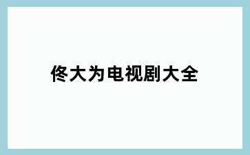 佟大为电视剧大全