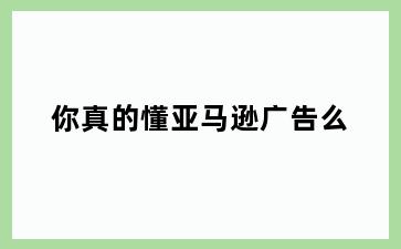 你真的懂亚马逊广告么