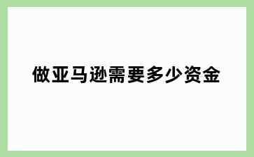 做亚马逊需要多少资金