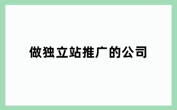 做独立站推广的公司