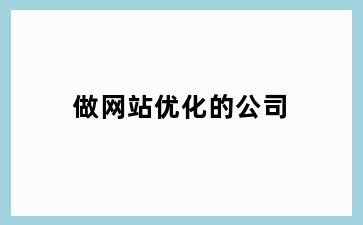 做网站优化的公司