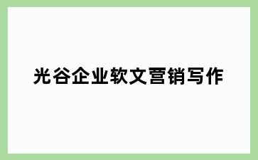 光谷企业软文营销写作