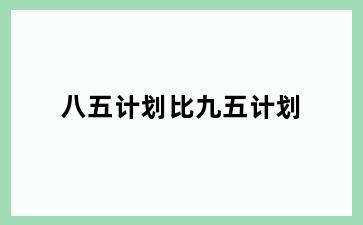 八五计划比九五计划