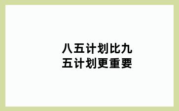 八五计划比九五计划更重要