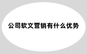 公司软文营销有什么优势