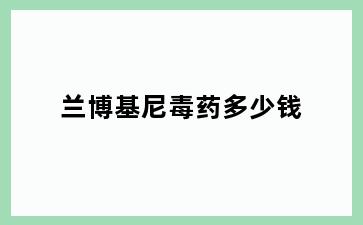 兰博基尼毒药多少钱