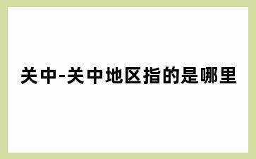 关中-关中地区指的是哪里