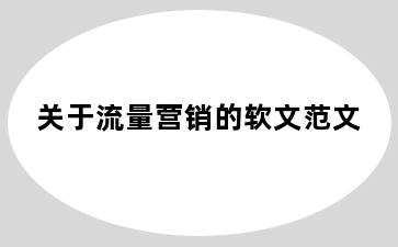 关于流量营销的软文范文