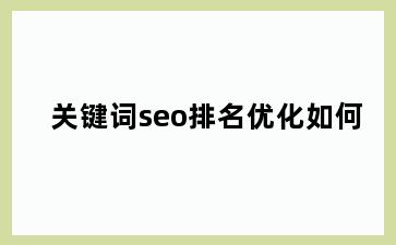 关键词seo排名优化如何