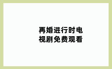 再婚进行时电视剧免费观看