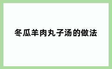 冬瓜羊肉丸子汤的做法