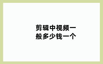 剪辑中视频一般多少钱一个