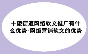 十陵街道网络软文推广有什么优势-网络营销软文的优势
