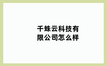 千蛛云科技有限公司怎么样
