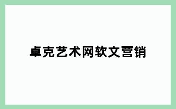 卓克艺术网软文营销