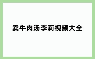卖牛肉汤李莉视频大全