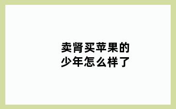 卖肾买苹果的少年怎么样了