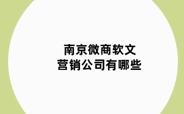 南京微商软文营销公司有哪些