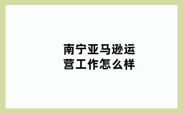 南宁亚马逊运营工作怎么样