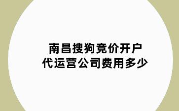 南昌搜狗竞价开户代运营公司费用多少