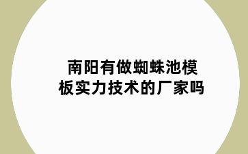 南阳有做蜘蛛池模板实力技术的厂家吗