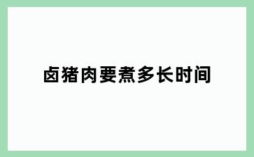 卤猪肉要煮多长时间