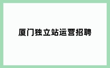 厦门独立站运营招聘