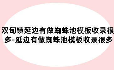 双甸镇延边有做蜘蛛池模板收录很多-延边有做蜘蛛池模板收录很多