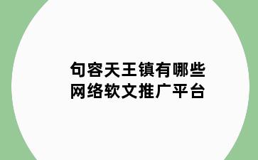 句容天王镇有哪些网络软文推广平台