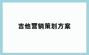 吉他营销策划方案