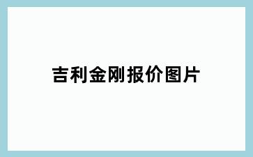 吉利金刚报价图片